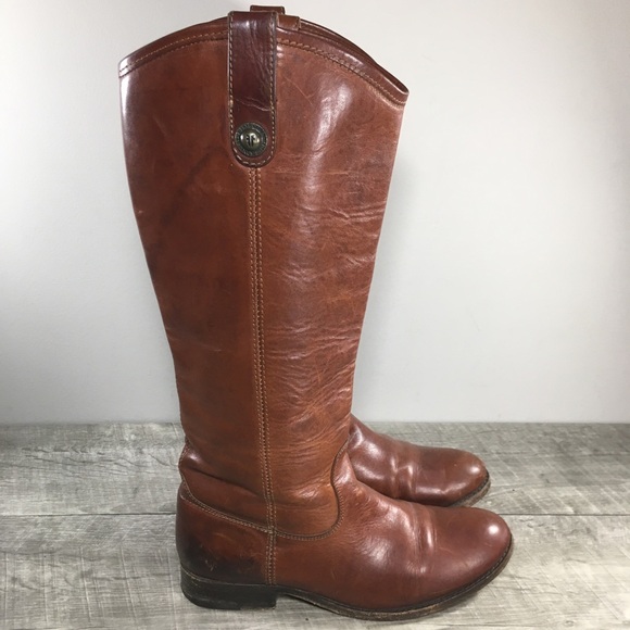 Frye #77167 Melissa Button Leather Womens Equestrian Riding Biker Boots Size 7.5 - Picture 1 of 11
